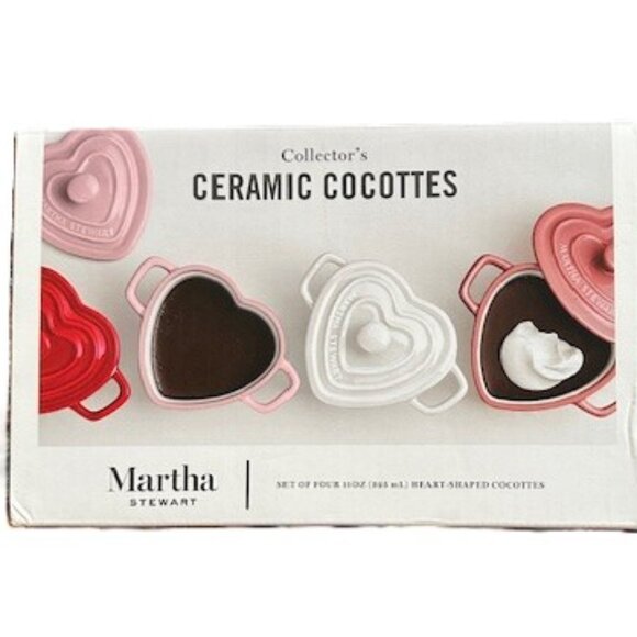 Martha Stewart Collector's Ceramic Heart-Shaped Cocottes - Picture 2 of 5